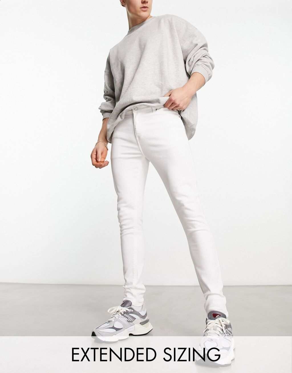 

Белые эластичные джинсы ASOS DESIGN