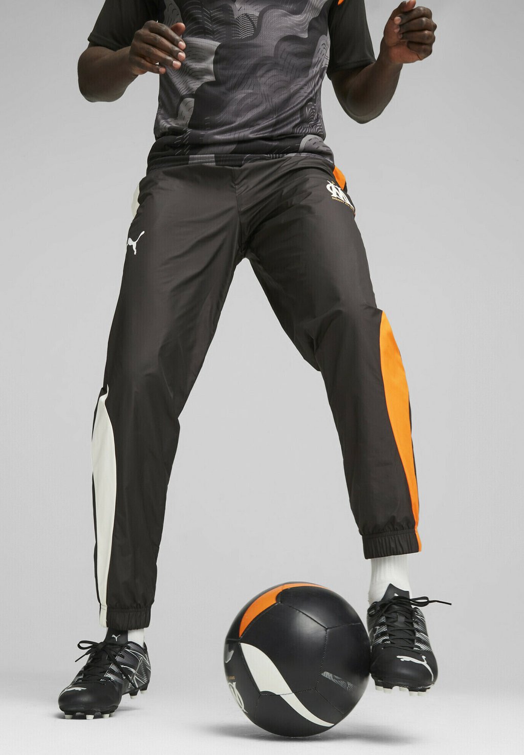 Спортивные брюки Olympique De Marseille Prematch Puma, цвет black flat dark gray