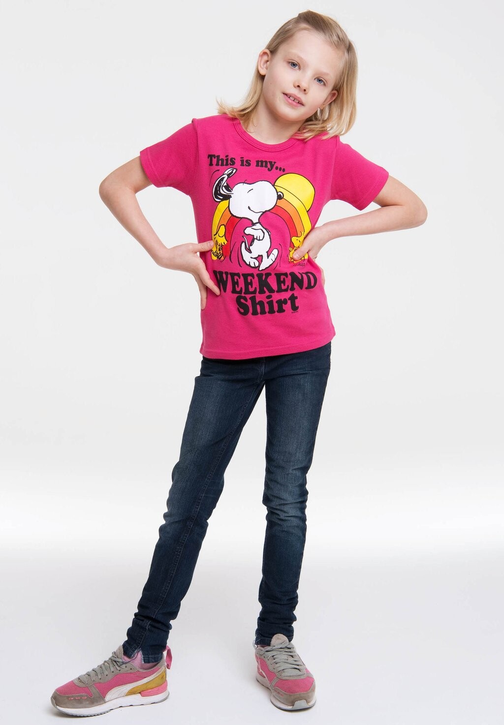 

Футболка с принтом Peanuts Snoopy And Woodstock LOGOSHIRT, розовый