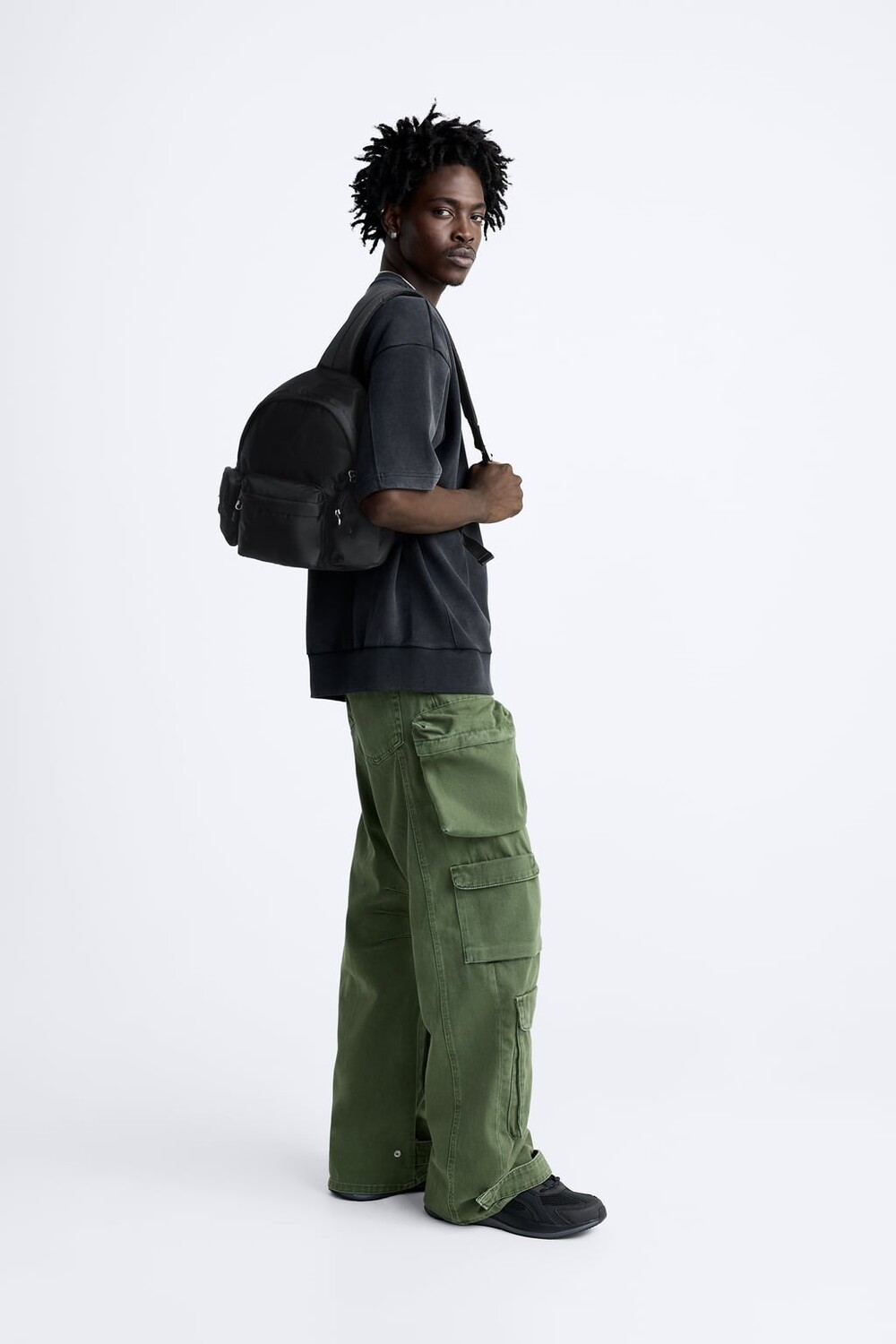 

Мини-рюкзак из нейлона ZARA, черный
