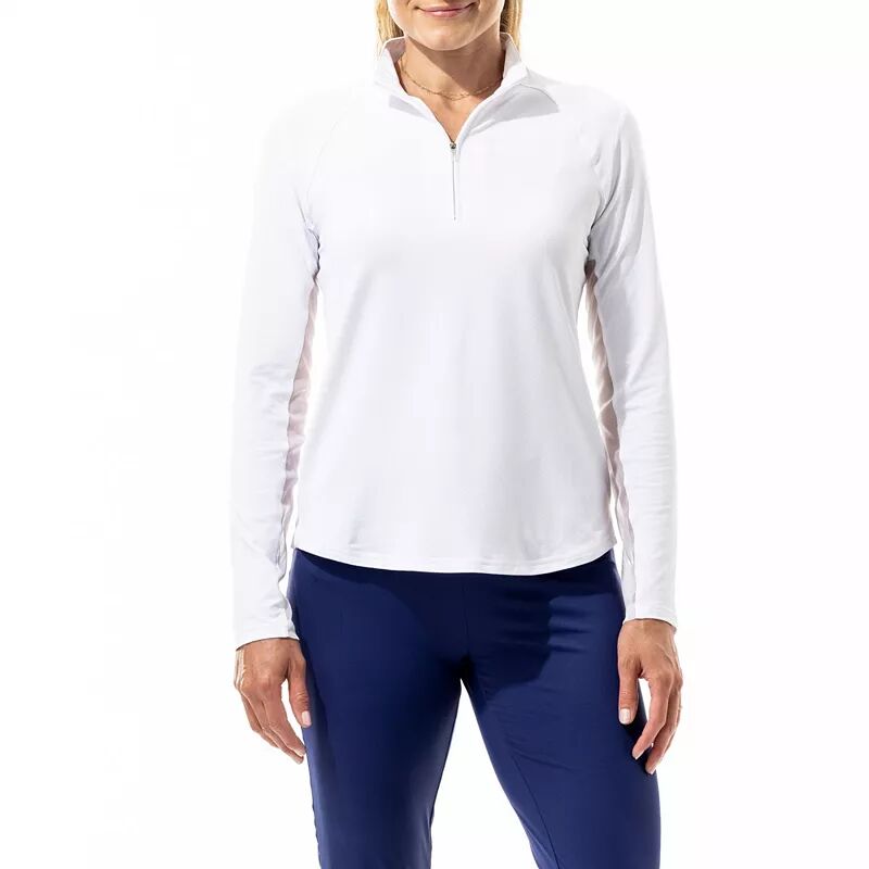 SanSoleil Женская рубашка с длинным рукавом и воротником-стойкой, белый женская блуза с длинным рукавом фонариком и воротником стойкой