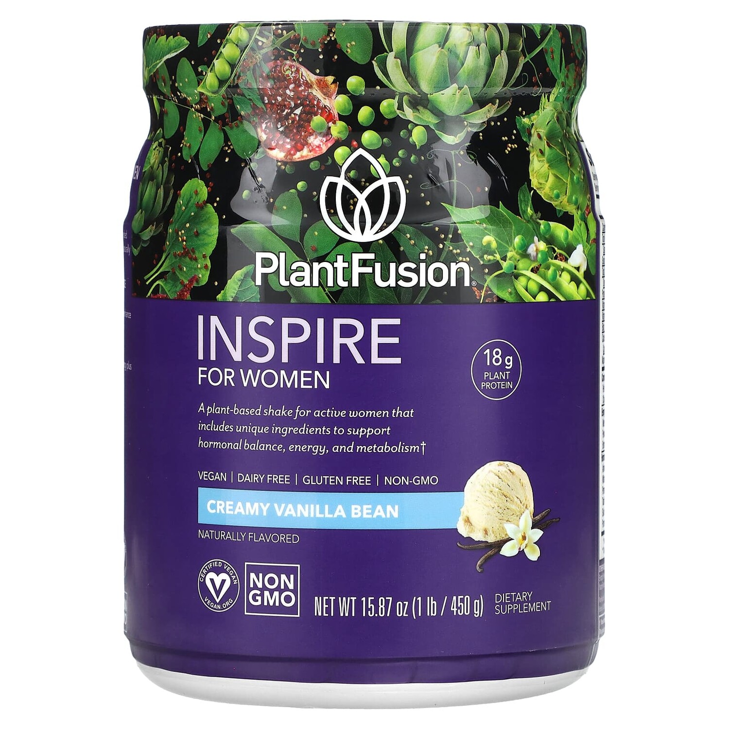

Inspire for Women, сливочная ваниль, 450 г (1 фунт), PlantFusion