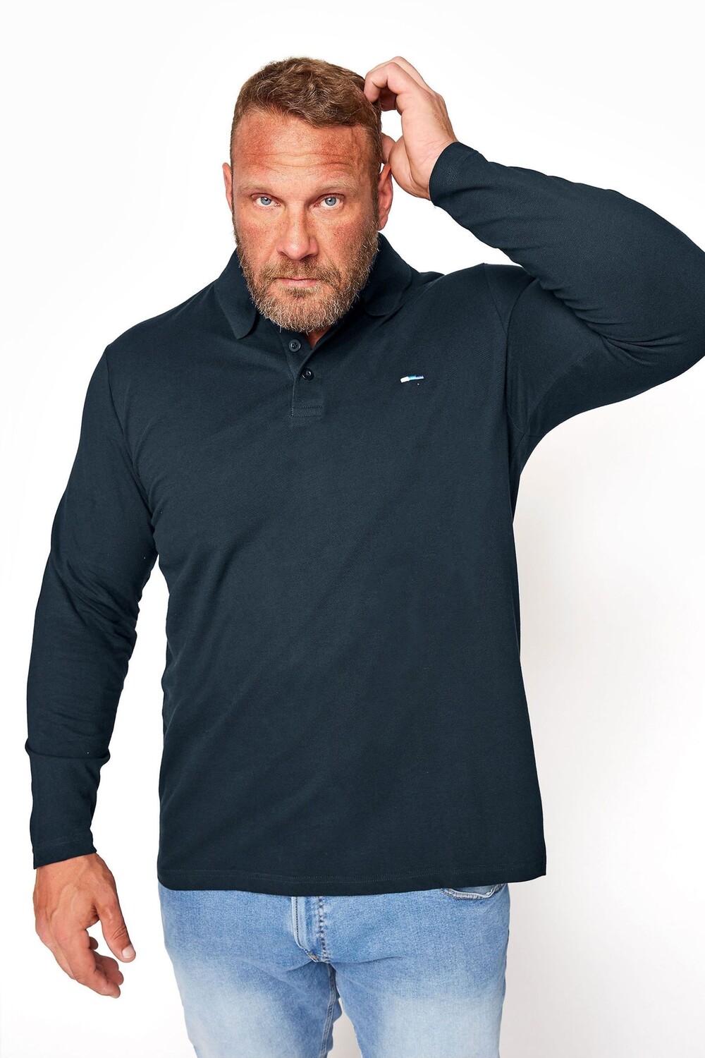 

Рубашка-поло с длинными рукавами Badrhino Big & Tall Essential BadRhino Big & Tall, синий