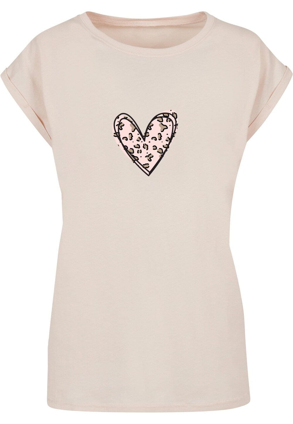 Рубашка Merchcode Valentines Day - Leopard Heart, песок