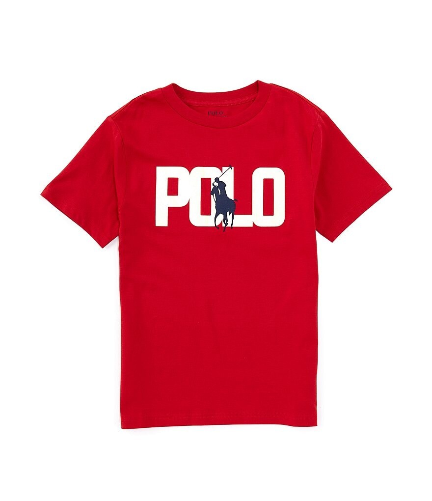 

Футболка из джерси с короткими рукавами и логотипом Polo Ralph Lauren Little Boys 2T-7, красный