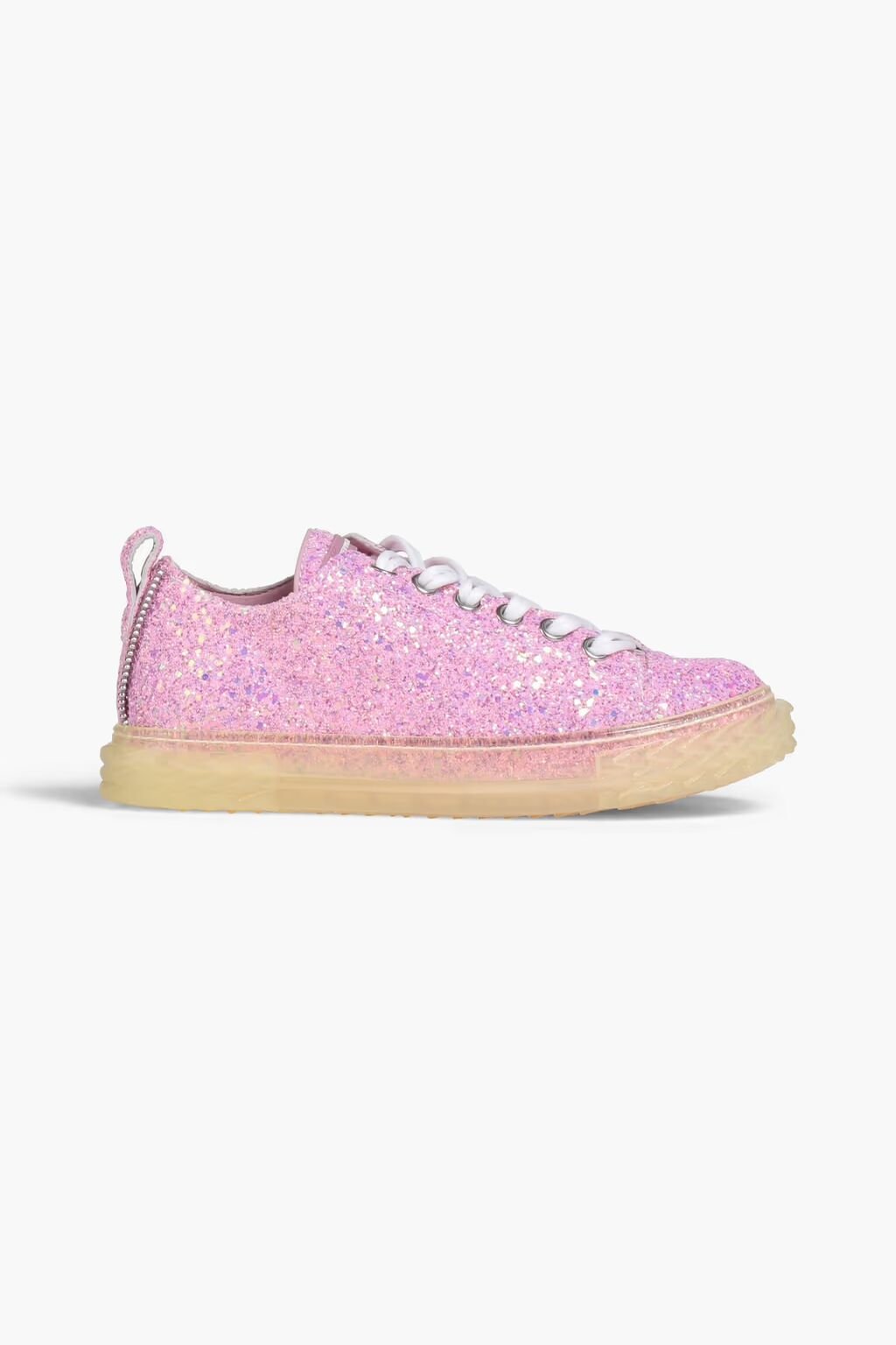 

Кроссовки Blabber из переливающейся кожи с блестками Giuseppe Zanotti, цвет Bubblegum