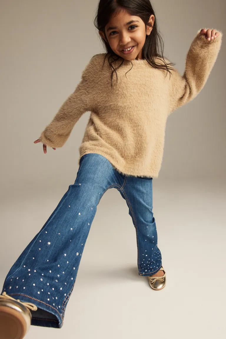 

Расклешенные джинсы суперстрейч H&M, синий