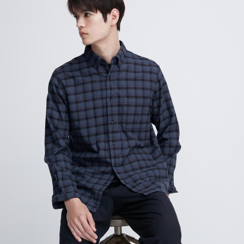 

Предпродажа Uniqlo, мужская и женская фланелевая клетчатая рубашка для пар, повседневная клетчатая рубашка