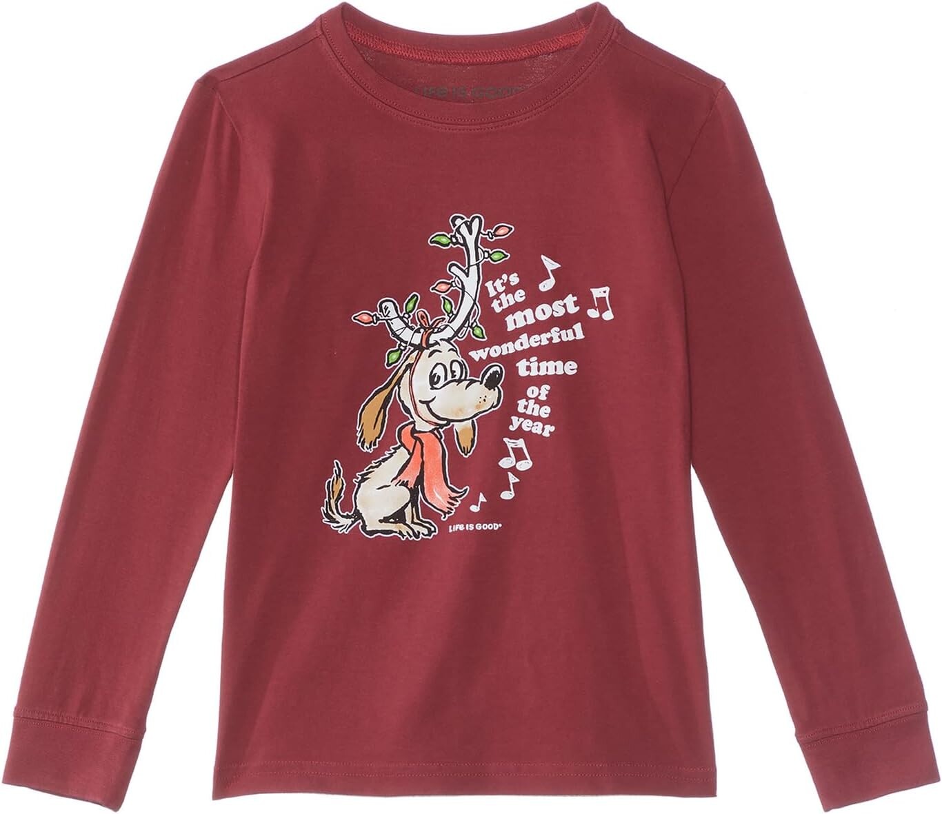 

Футболка Life is Good Max Most Wonderful Time Long Sleeve CrusherTee, цвет Cranberry Red