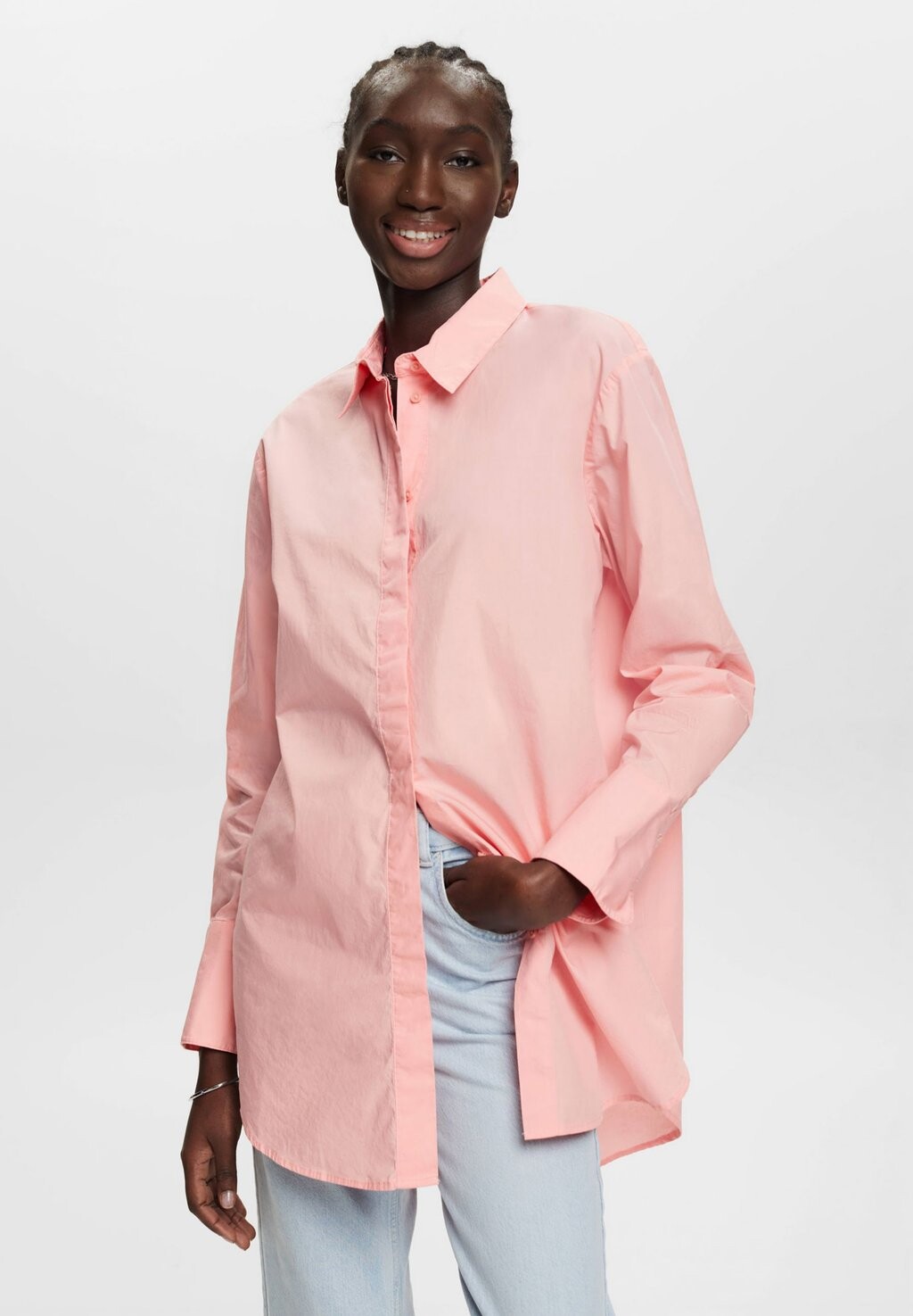 

Блуза на пуговицах Esprit, розовый