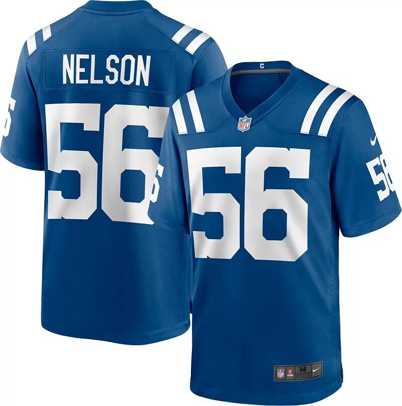 

Мужское джерси Nike Indianapolis Colts Quenton Nelson #56 синее игровое