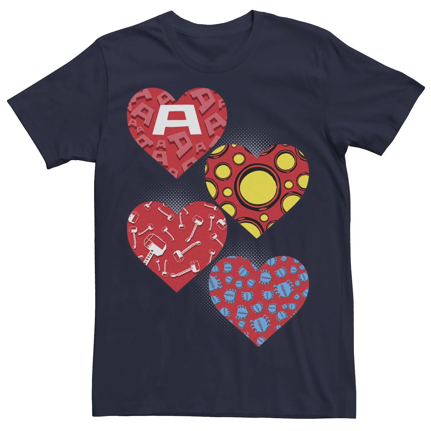 Мужская футболка с изображением героев Marvel и сердцами ко Дню святого Валентина Licensed Character