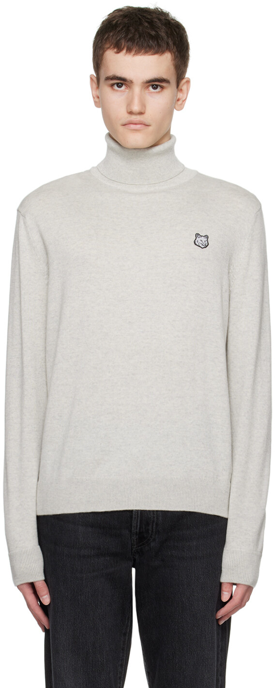 

Серая водолазка с головой лисы Maison Kitsune, Серый