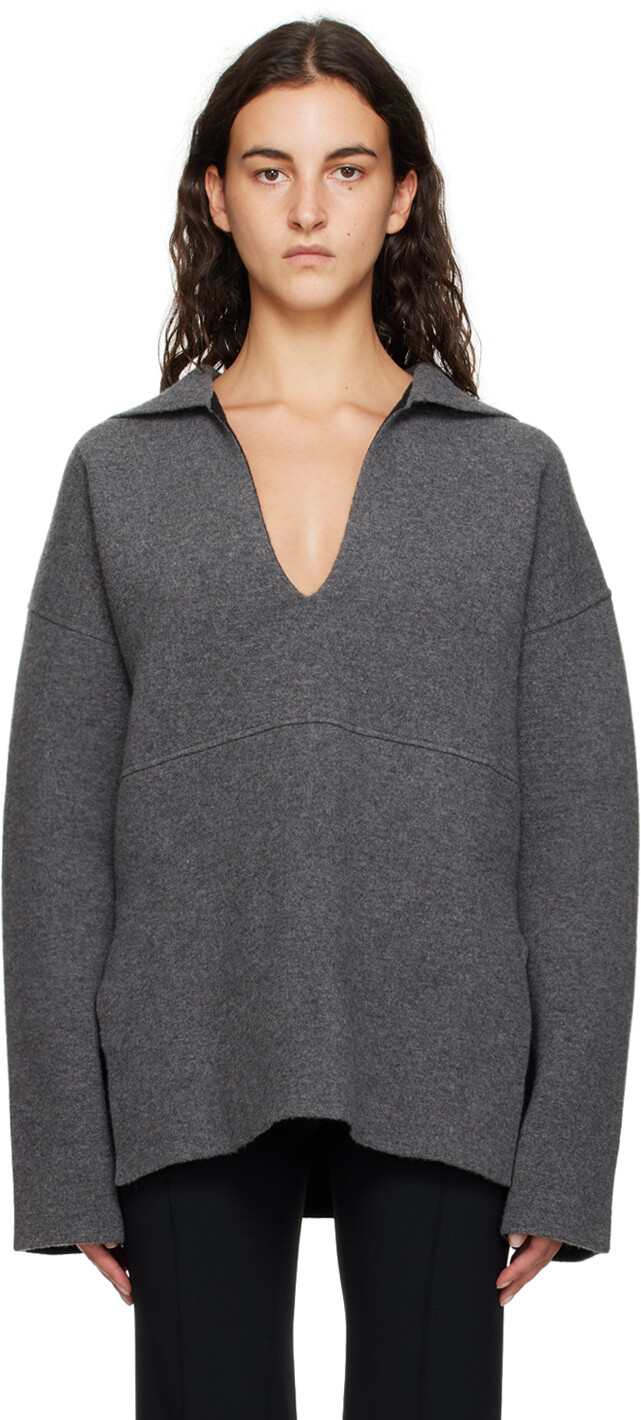 

Серо-черный двусторонний свитер Jil Sander