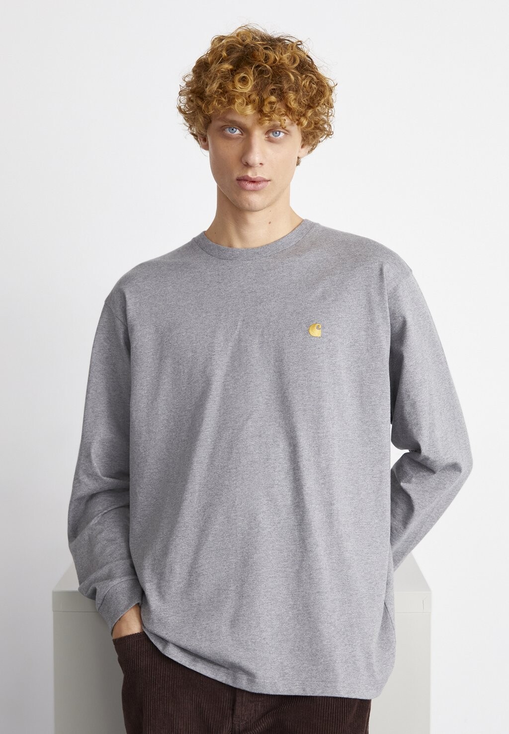 

Футболка с длинным рукавом Chase Carhartt WIP, цвет dark grey heather/gold