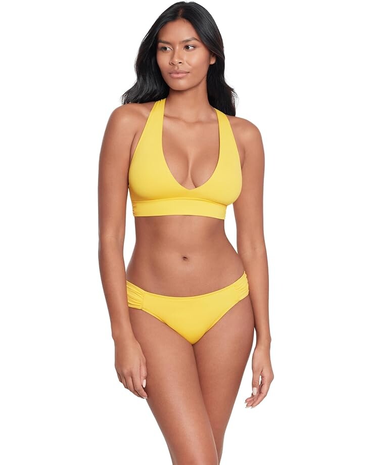 

Топ бикини LAUREN Ralph Lauren Beach Club Solids Twist X Back, желтый