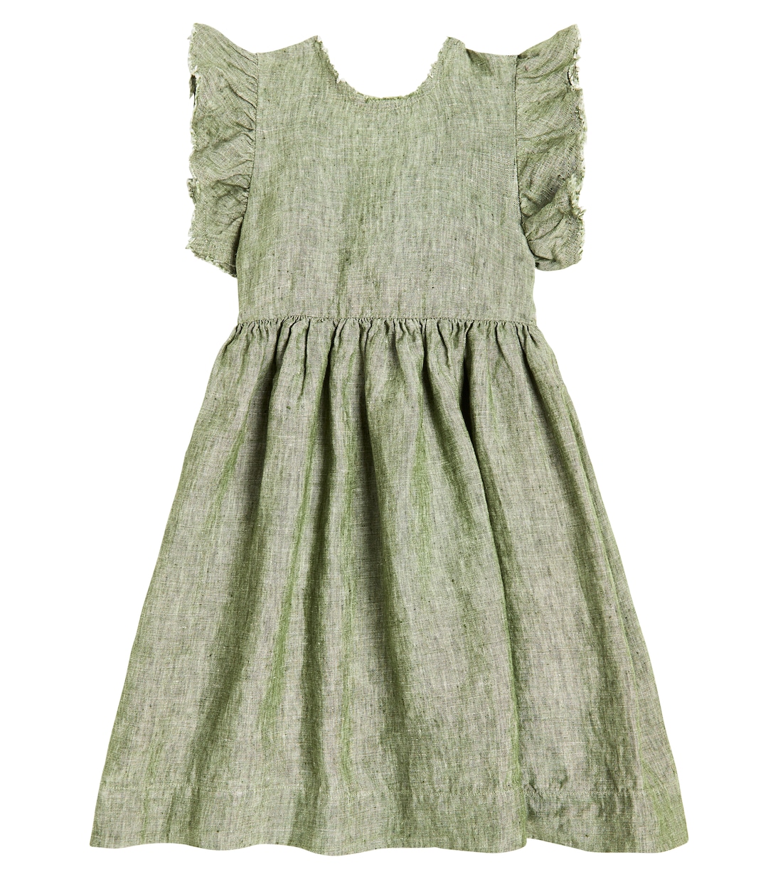 Льняное платье Il Gufo, зеленый льняное платье il gufo зеленый
