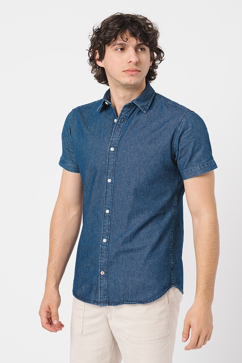 

Рубашка Kansas из шамбре с короткими рукавами Jack & Jones, синий