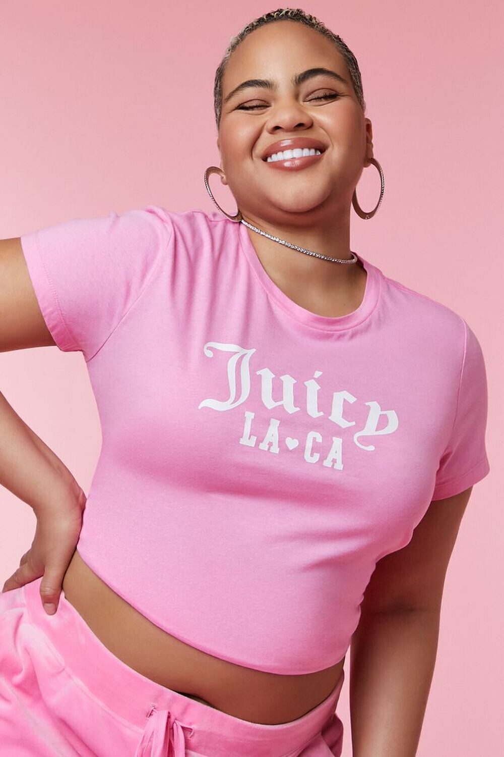 

Футболка с рисунком Juicy Couture больших размеров Forever 21, розовый