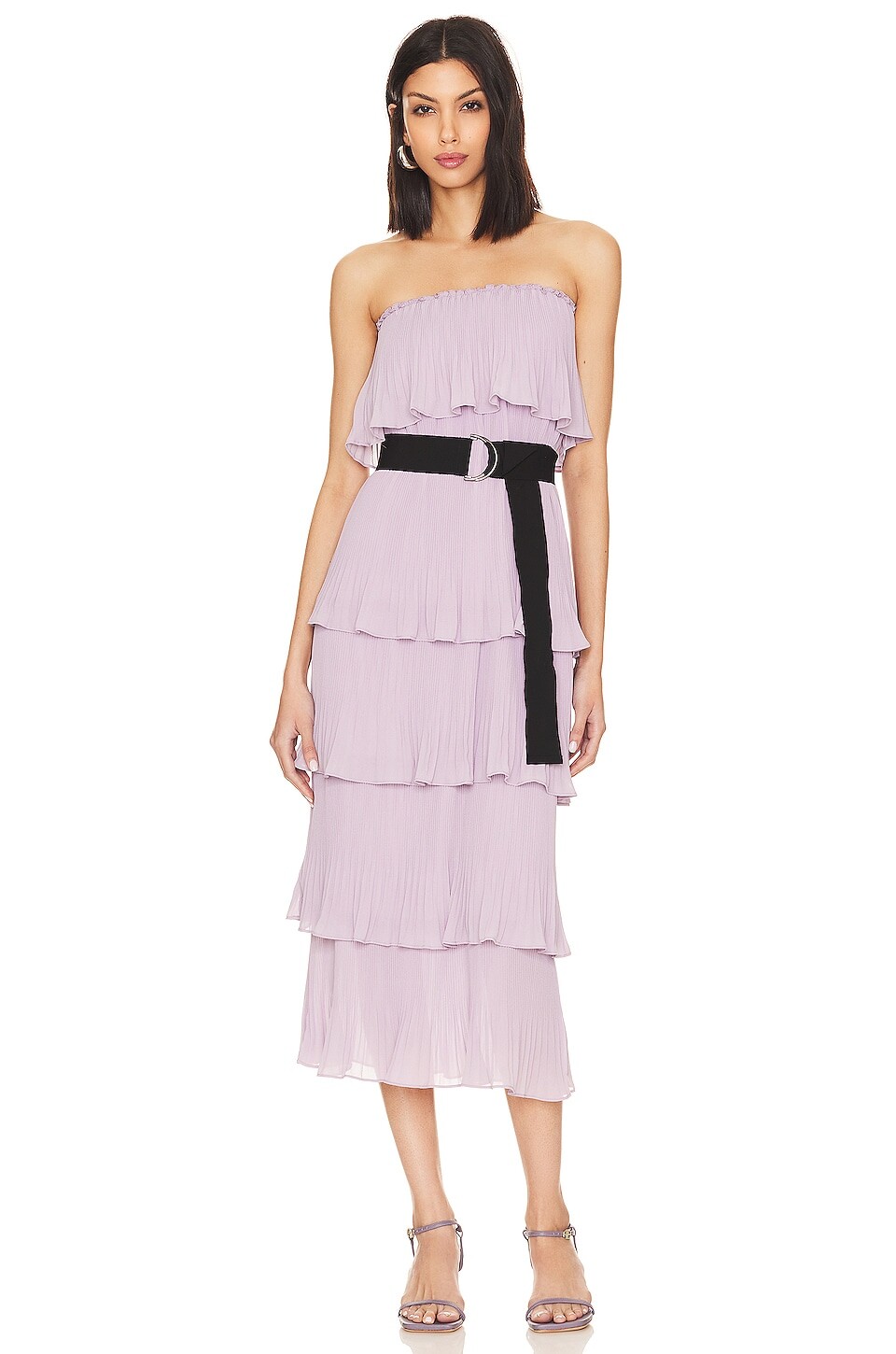 

Платье Essentiel Antwerp Dewave Pleated Ruffle, цвет Camaby