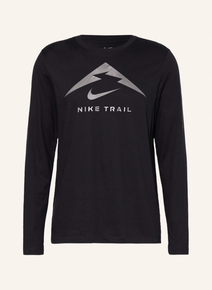 

Беговая рубашка dri-fit trail Nike, черный