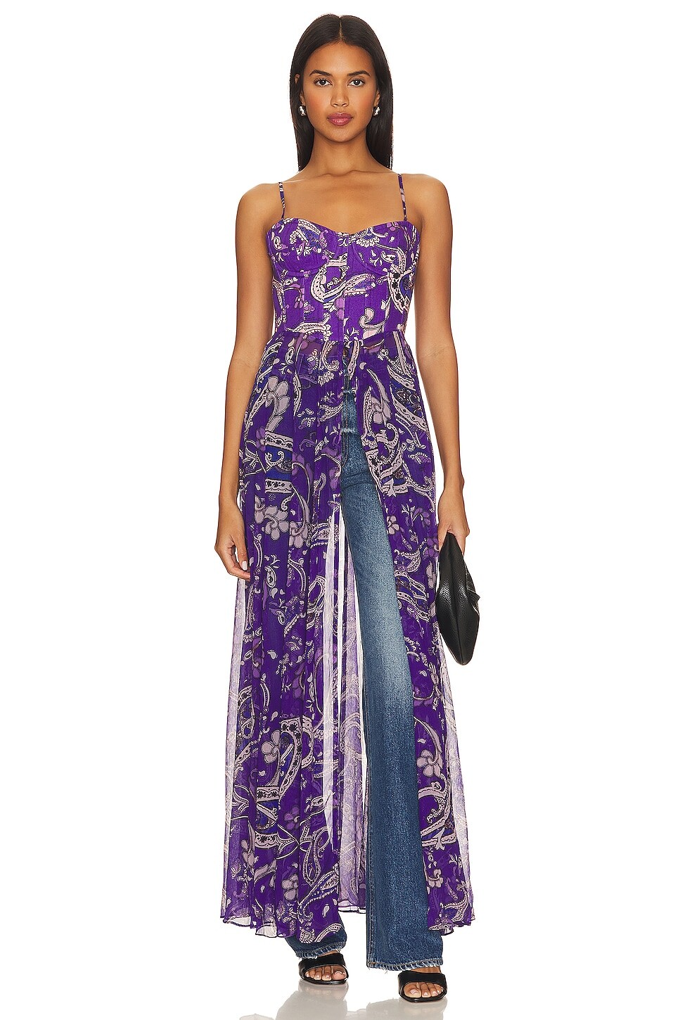 

Топ HEMANT AND NANDITA Corset Overlay, фиолетовый