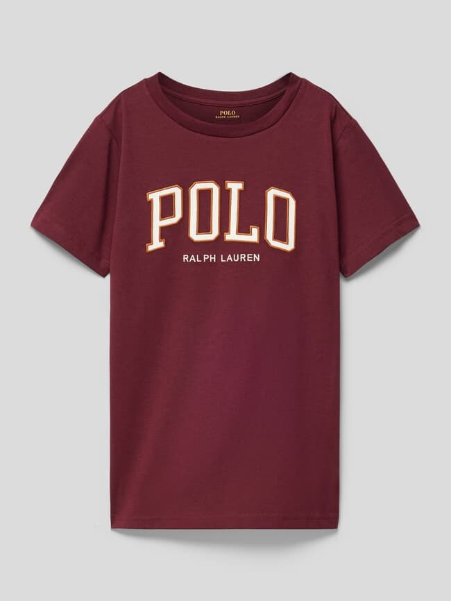 

Футболка с вышивкой этикетки Polo Ralph Lauren, бордо