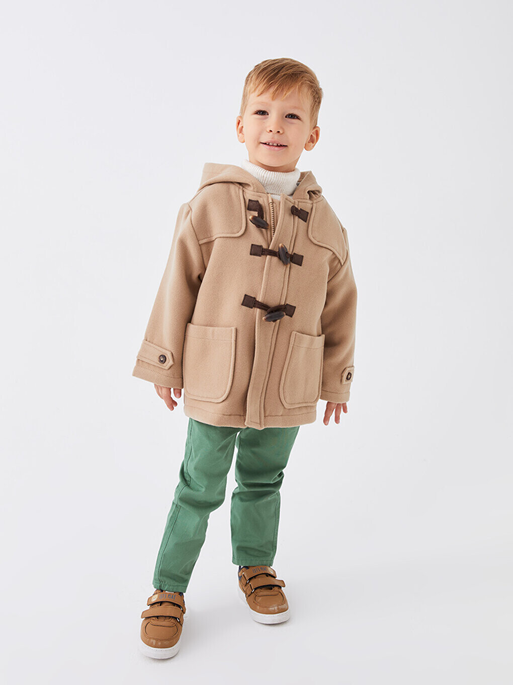 

Базовое пальто для мальчика с капюшоном и длинными рукавами LCW baby, бежевый