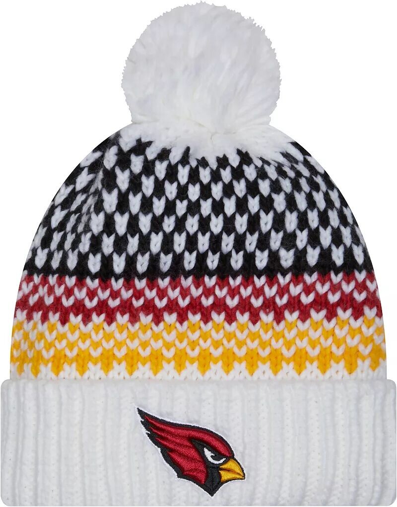 

Женская белая вязаная шапка New Era Arizona Cardinals 2023 с боковой линией