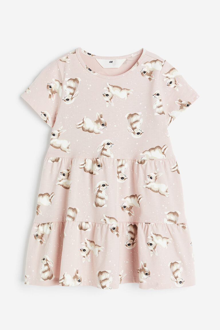 Платье из хлопкового джерси H&M, розовый платье из хлопкового джерси h