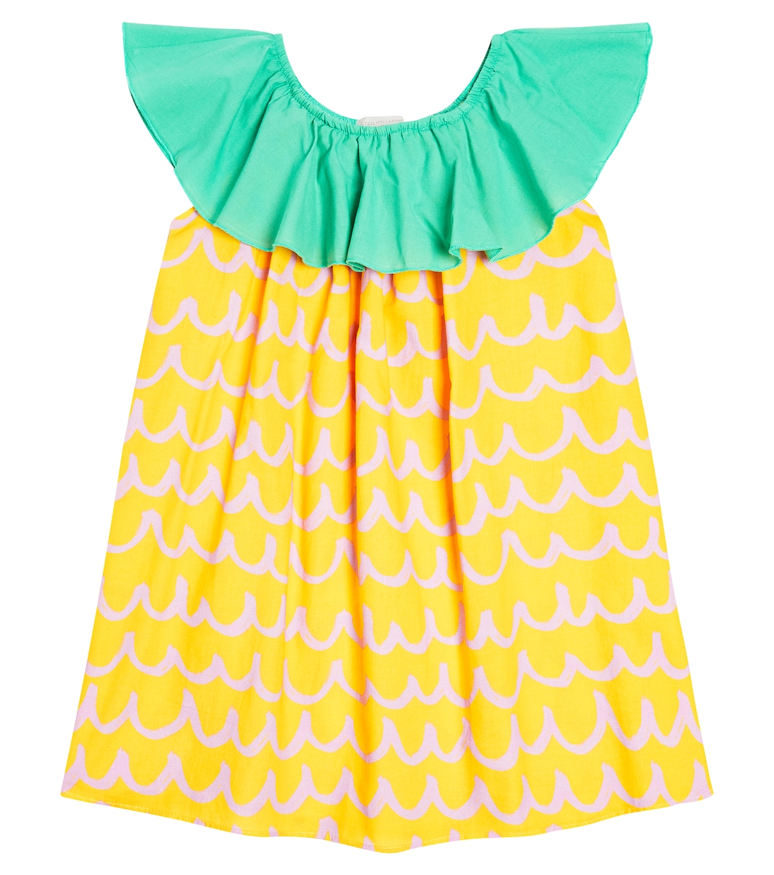 Платье из хлопка с ананасом Stella Mccartney Kids, мультиколор