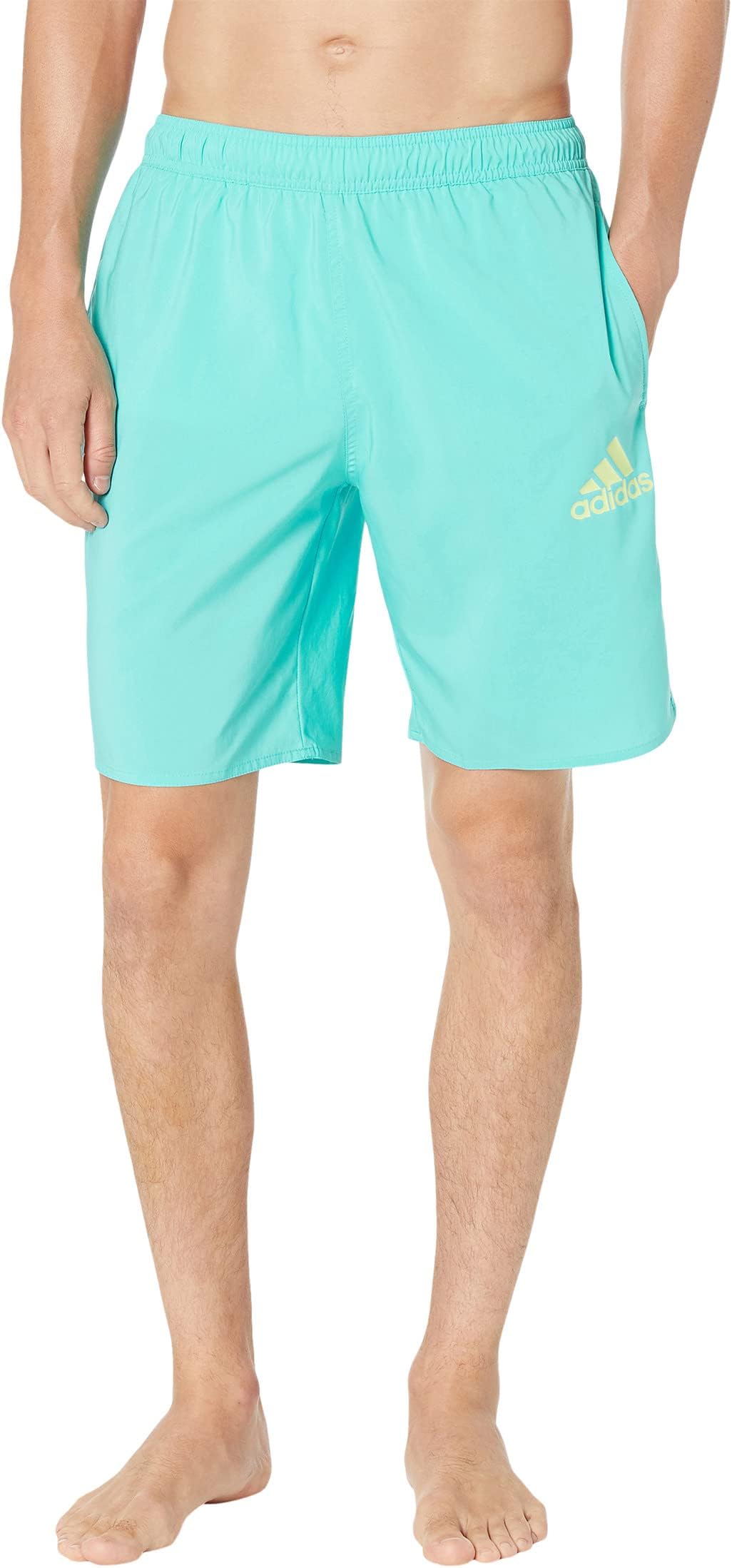 

Однотонные шорты для плавания 19 дюймов adidas, цвет Semi Mint Rush/Pulse Lime