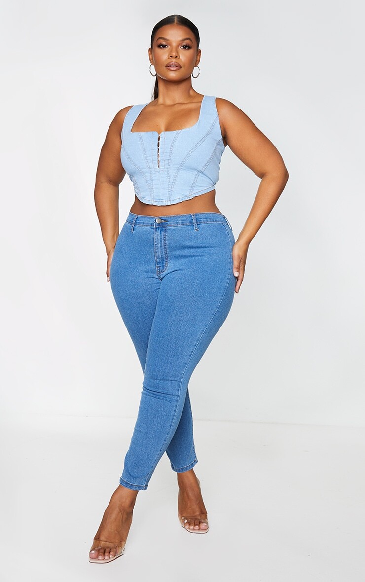 

PrettyLittleThing Джинсы скинни средней степени потертости в стиле диско