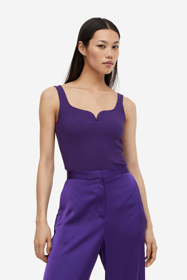 

Топ жилета в рубчик H&M, фиолетовый