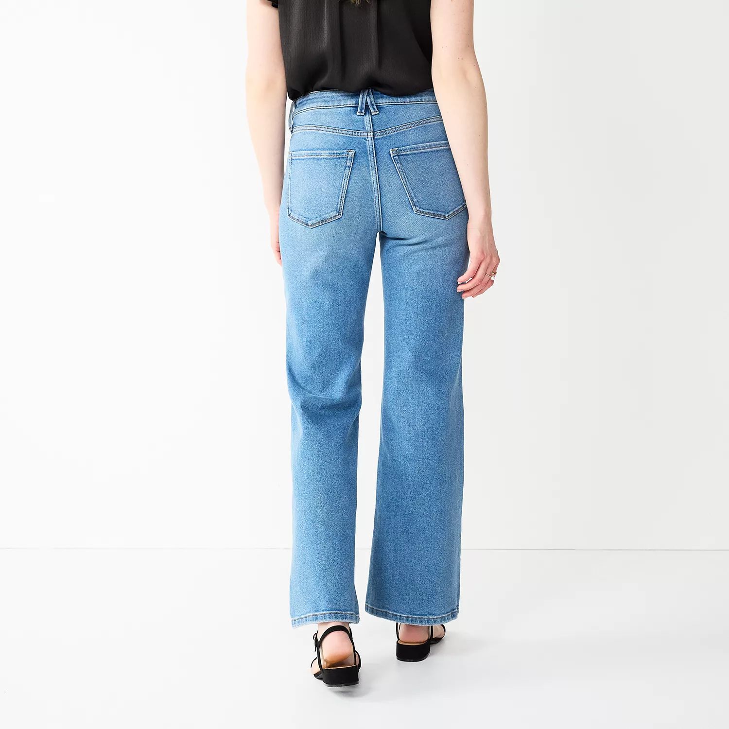 Женские расклешенные джинсы LC Lauren Conrad со сверхвысокой талией LC Lauren Conrad, черный