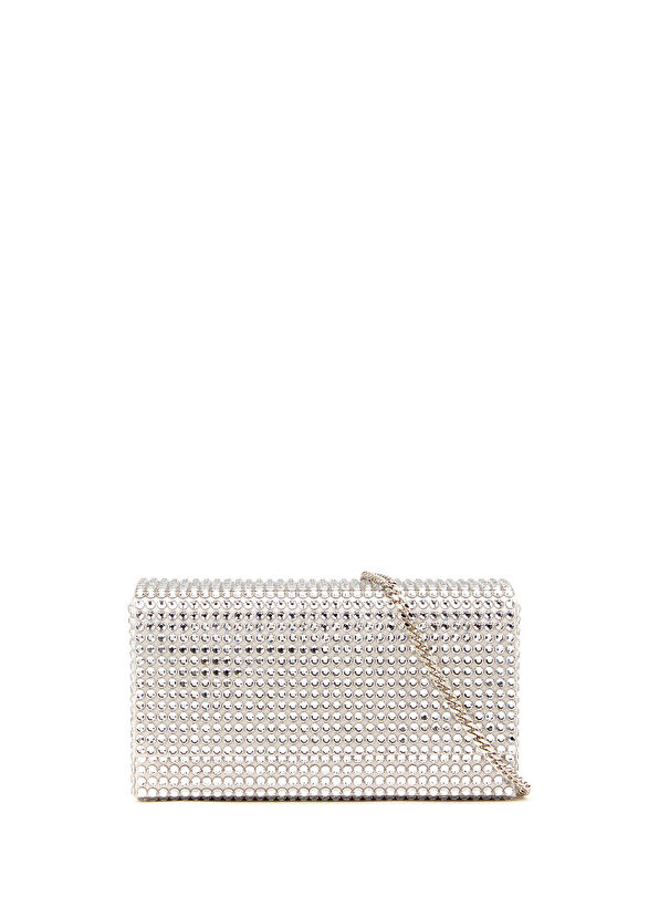 

Портфель для женских рук supermini paloma silver Amina Muaddi