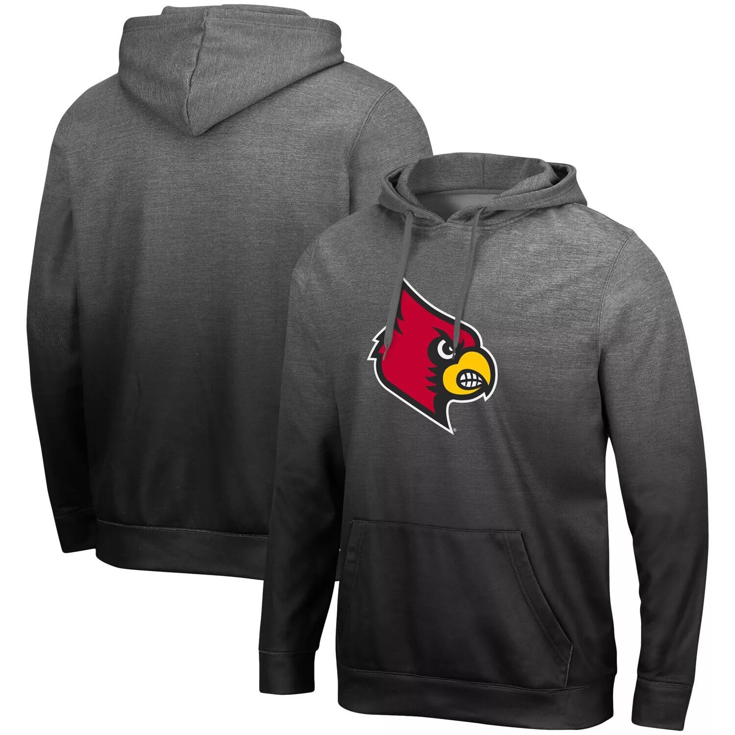 

Мужская толстовка с капюшоном Colosseum Heathered Grey Louisville Cardinals с градиентом