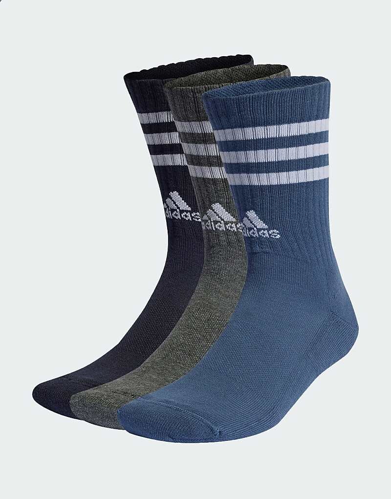

adidas Performance — комплект из 3 пар синих мягких носков