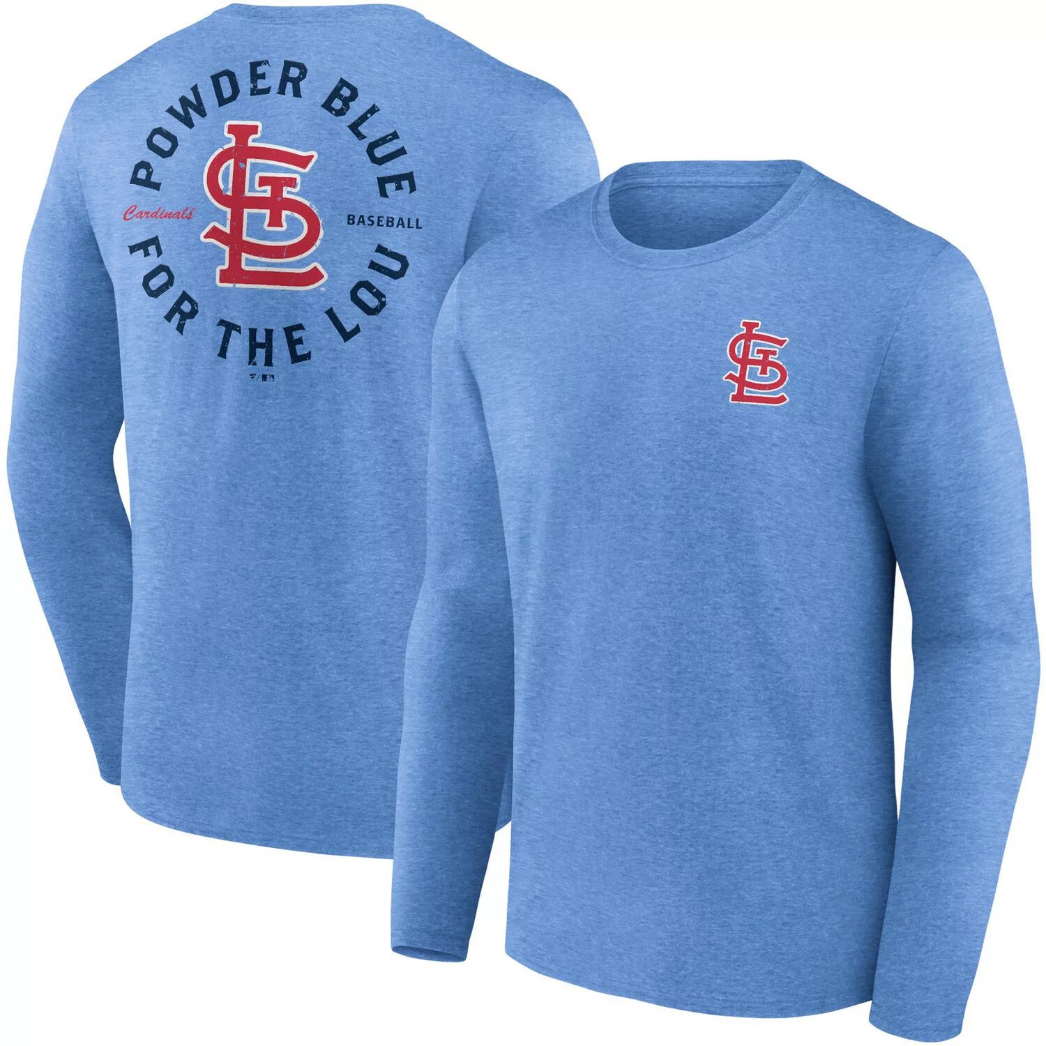 

Мужская футболка с длинным рукавом с фирменным логотипом St. Louis Cardinals Powder Blue for the Lou Hometown Collection Fanatics