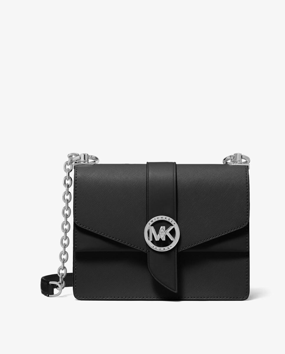 

Черная женская кожаная сумка через плечо Greenwich Michael Michael Kors, черный