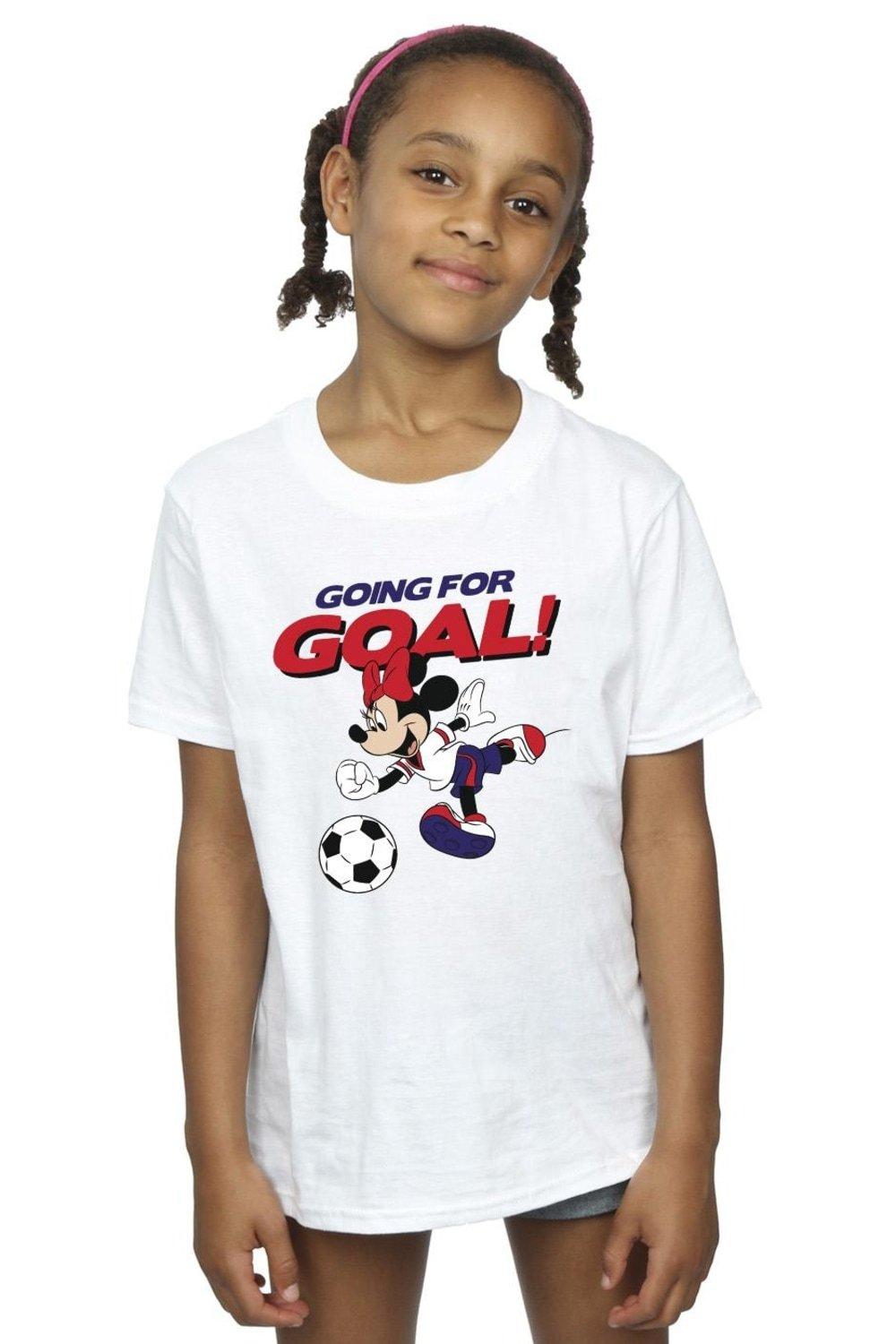 Хлопковая футболка «Минни Маус идет к цели» Disney, белый