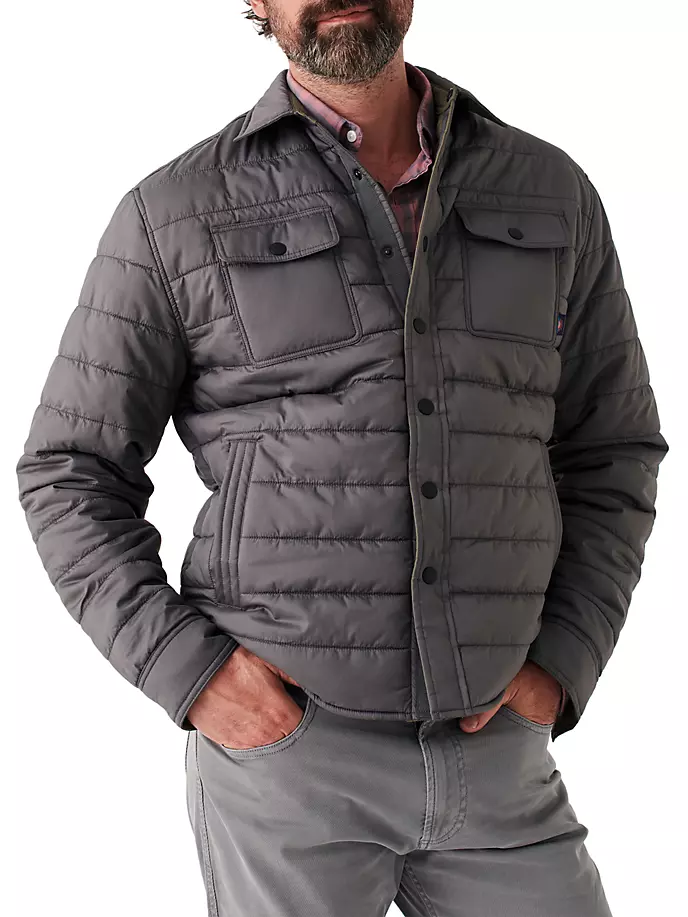 цена Куртка-рубашка «Атмосфера» Faherty Brand, серый
