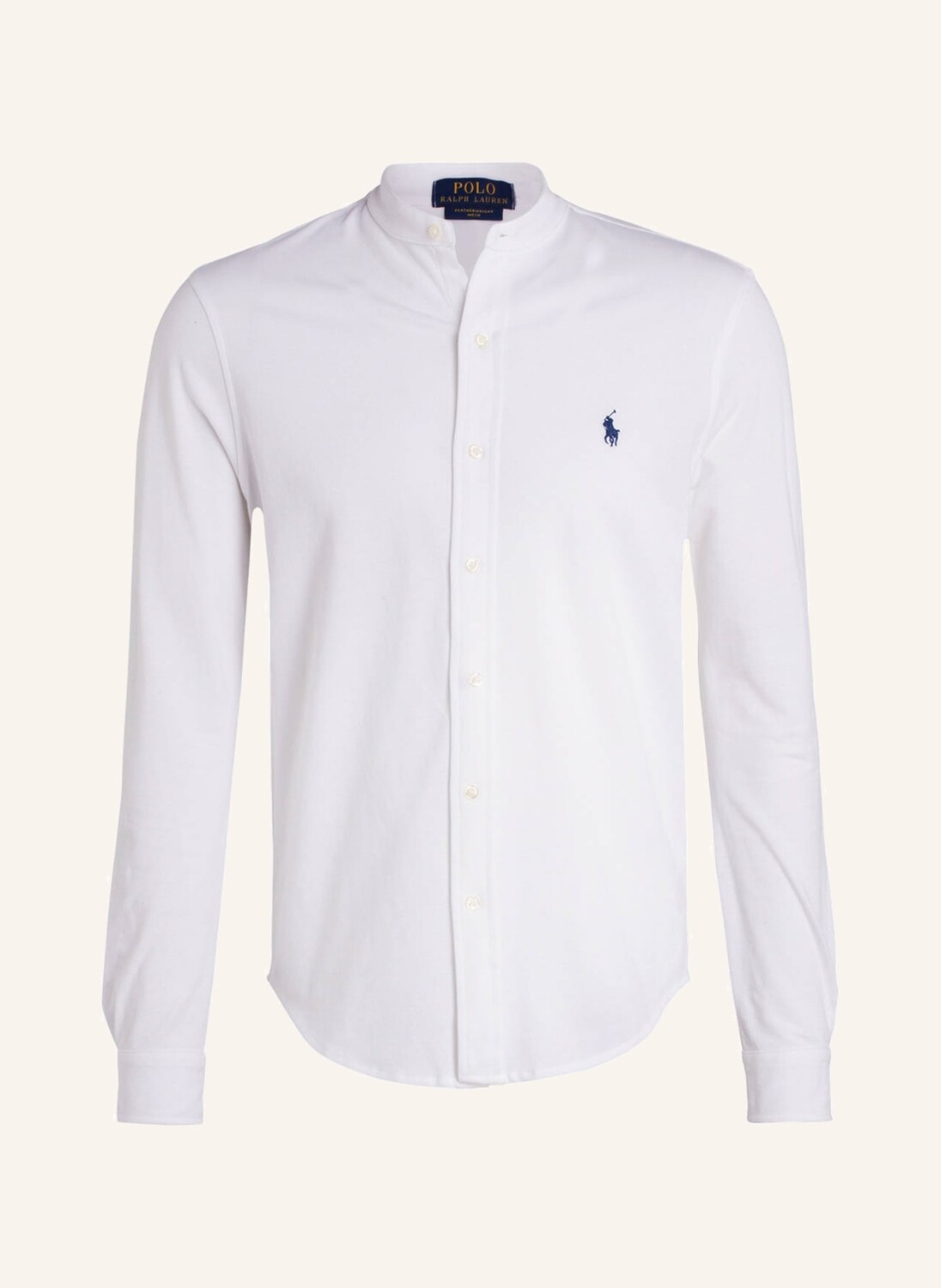 

Рубашка POLO RALPH LAUREN Piqué-Standard Fit mit Stehkragen, белый