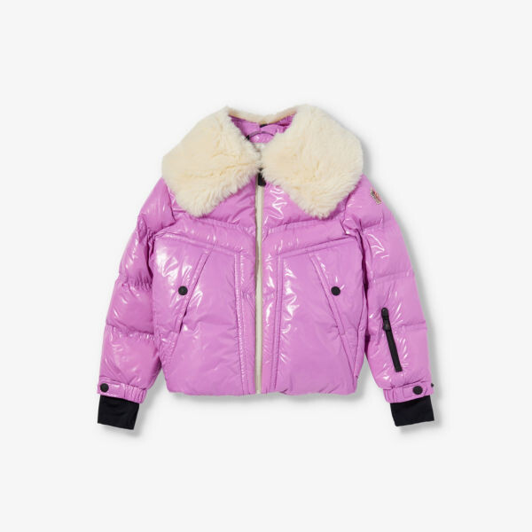 

Пуховик с нашивкой-логотипом 6-10 лет Moncler, розовый