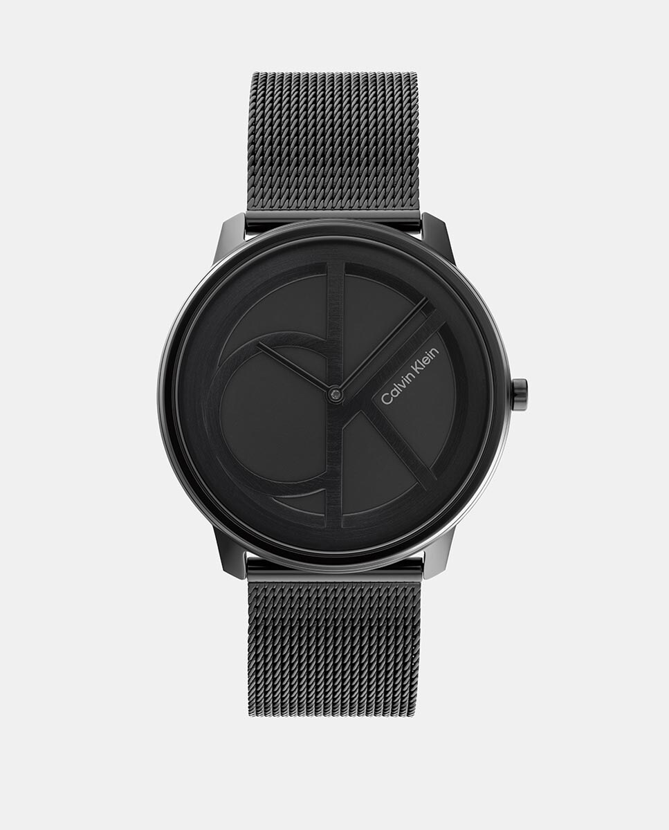Iconic Mesh 25200028 черные стальные мужские часы Calvin Klein, черный женские двустрелочные часы из нержавеющей стали серебристого цвета 34 мм tommy hilfiger