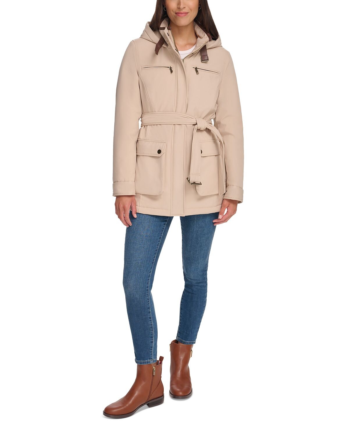 

Женский плащ с капюшоном и карманом Tommy Hilfiger
