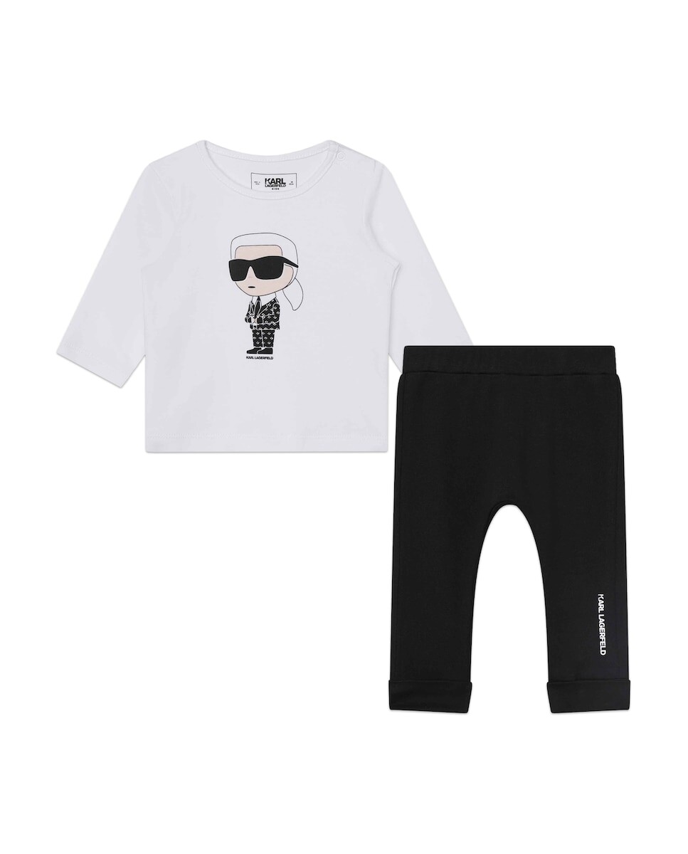 

Комплект из двух предметов для мальчика с иллюстрацией спереди Karl Lagerfeld, мультиколор