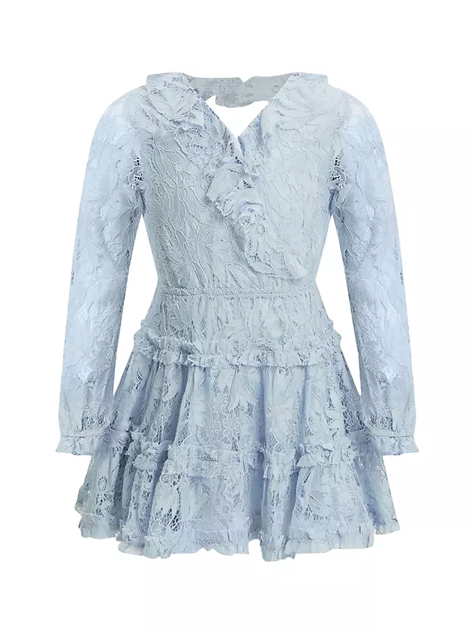 Кружевное платье Магнолия для девочки Bardot Junior, цвет sky blue