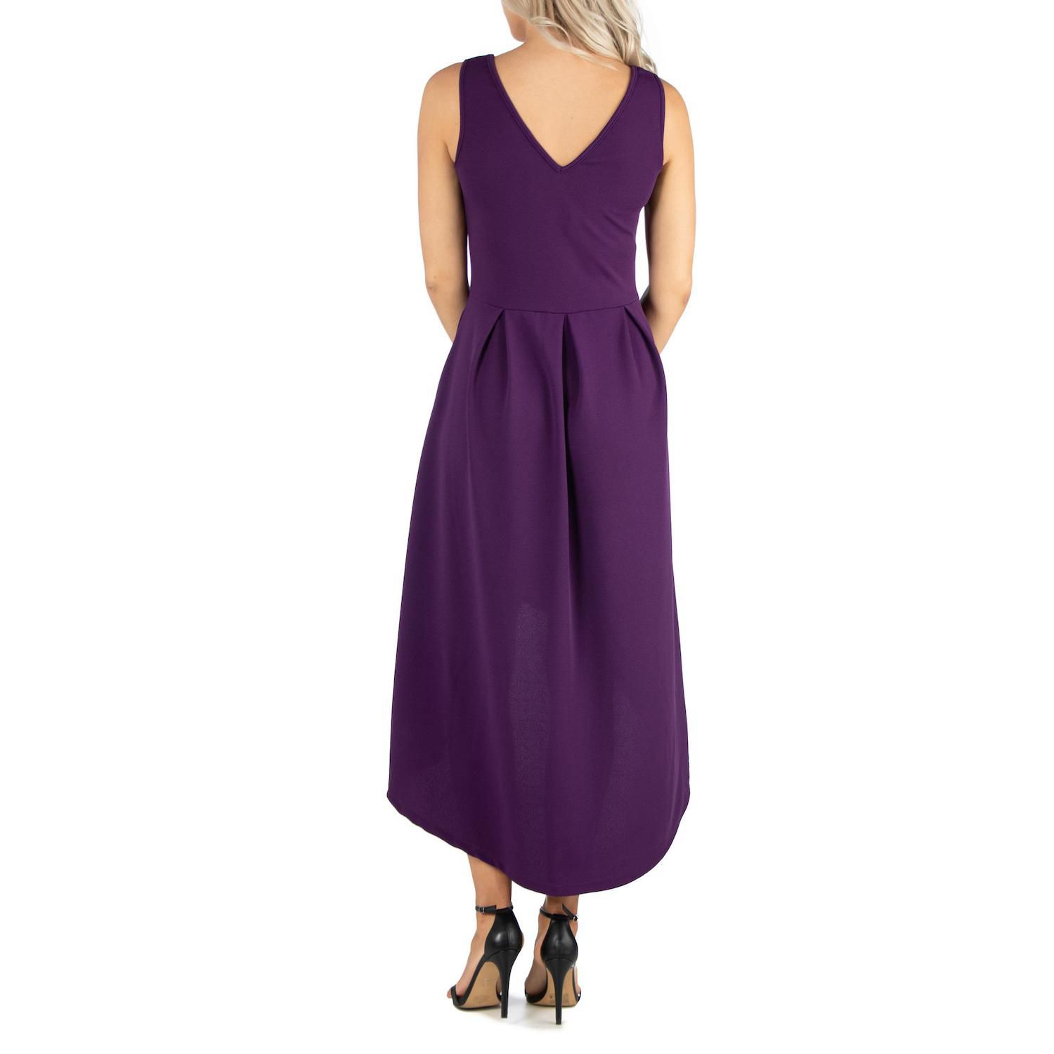 Женское приталенное платье без рукавов 24Seven Comfort Apparel с высоким и низким вырезом 24Seven Comfort Apparel