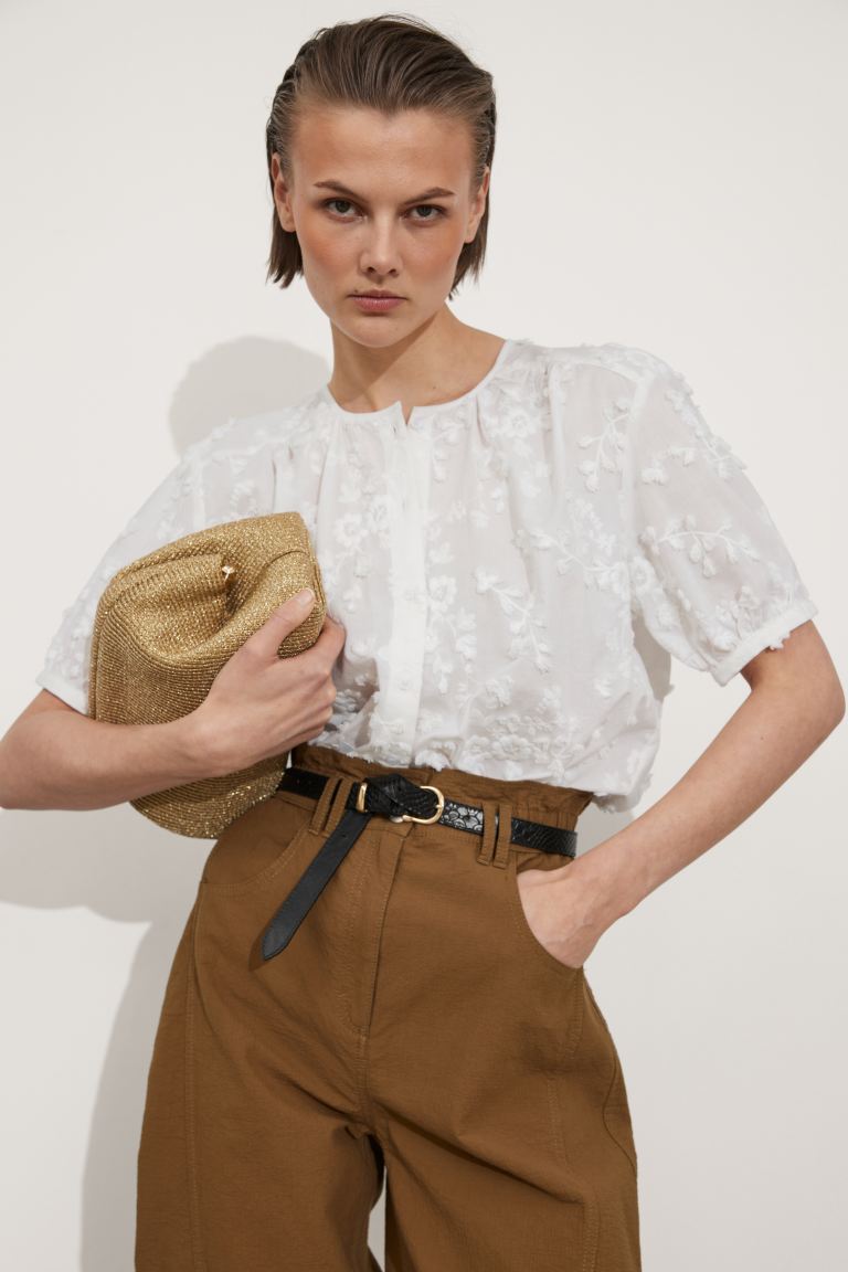 Блузка оверсайз с пышными рукавами и другие истории H&M, белый